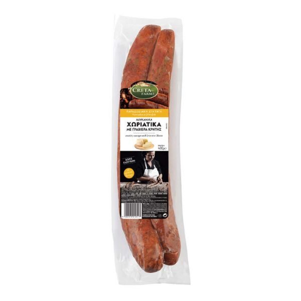 ΧΩΡΙΑΤΙΚΑ ΛΟΥΚΑΝΙΚΑ ΜΕ ΓΡΑΒΙΕΡΑ ΚΡΗΤΗΣ CRETA FARMS 400GR