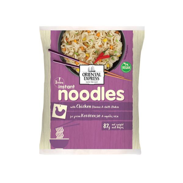 NOODLES INSTANT ORIENTAL EXPRESS ΜΕ ΓΕΥΣΗ ΚΟΤΟΠΟΥΛΟ & ΝΙΦΑΔΕΣ ΤΣΙΛΙ 87GR