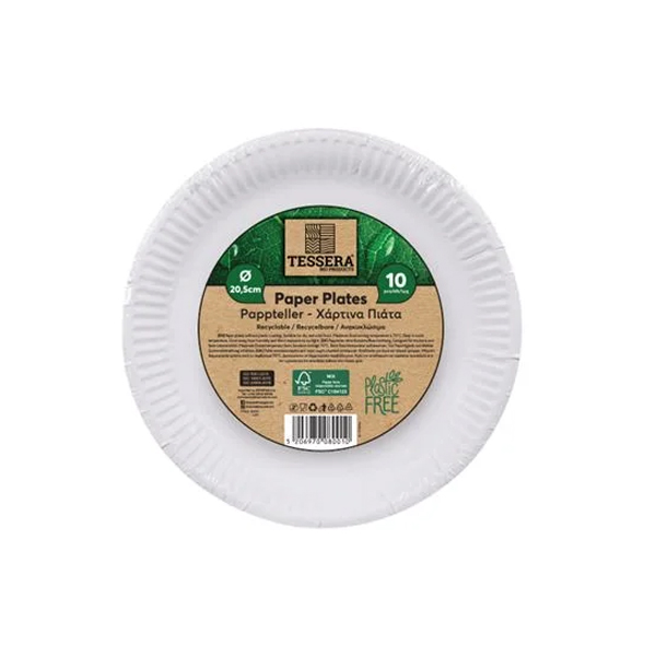 ΠΙΑΤΑΚΙΑ ΧΑΡΤΙΝΑ TESSERA 20,5CM 10ΤΕΜ