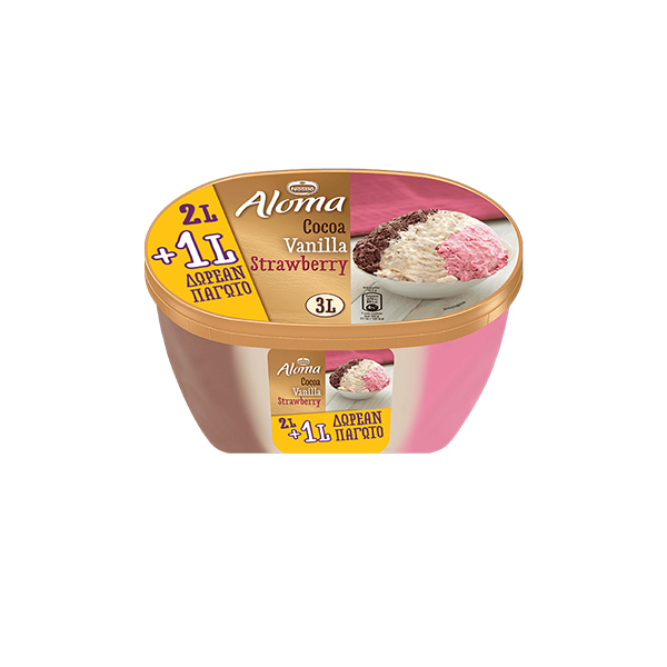 ALOMA ΒΑΝΙΛΙΑ - ΣΟΚΟΛΑΤΑ - ΦΡΑΟΥΛΑ 2+1LT