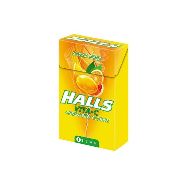 HALLS SUGARFREE VITA-C ASSORTED CITRUS