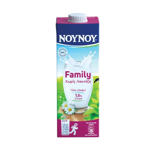 NOYNOY FAMILY ΧΩΡΙΣ ΛΑΚΤΟΖΗ 1,5% ΛΙΠΑΡΑ 1L