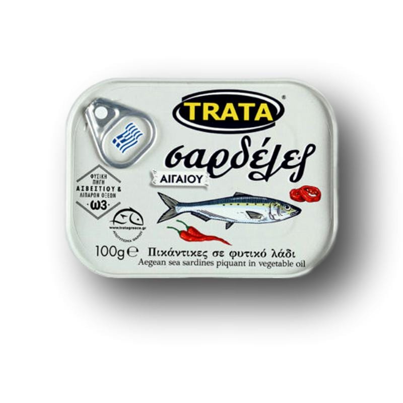 ΣΑΡΔΕΛΕΣ ΠΙΚΑΝΤΙΚΕΣ ΣΕ ΦΥΤΙΚΟ ΛΑΔΙ TRATA 100GR